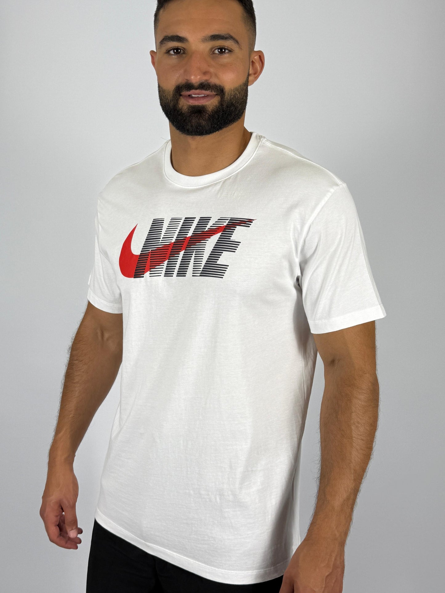 Men's White Nike Graphic Swoosh Tee