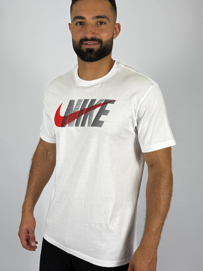 Men's White Nike Graphic Swoosh Tee