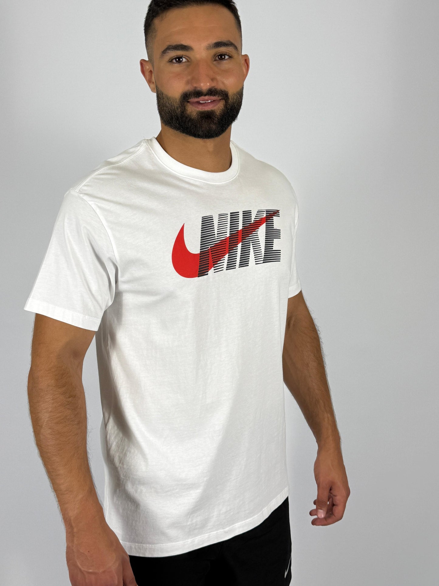 Men's White Nike Graphic Swoosh Tee