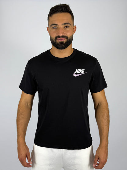 Men's Nike Essential Small Logo T-Shirt - Black with Pink Swoosh Tee