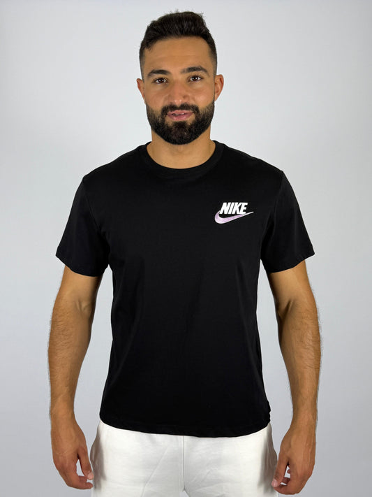 Men's Nike Essential Small Logo T-Shirt - Black with Pink Swoosh Tee