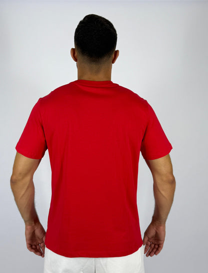 Nike Sportswear Retro Script Logo T-Shirt - Vibrant Red Heritage Tee
