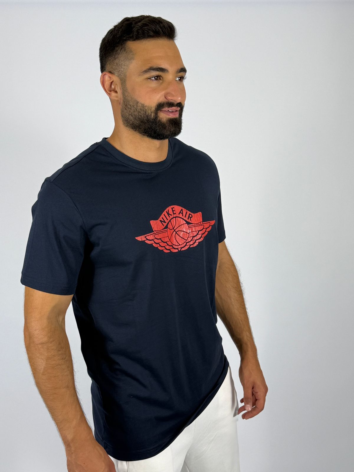 Men's Nike Air Jordan Wings Logo T-Shirt - Classic Black Basketball Heritage Tee