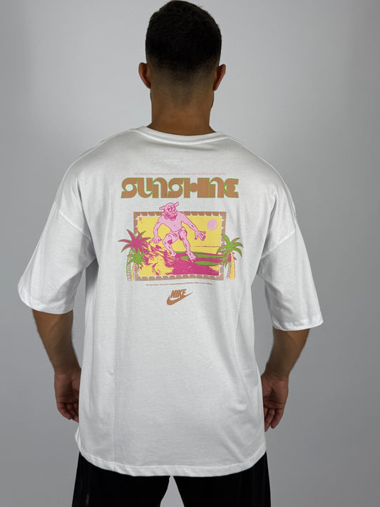 Men's Nike Sportswear Tropical Palm Tree T-Shirt - White Summer Graphic Tee