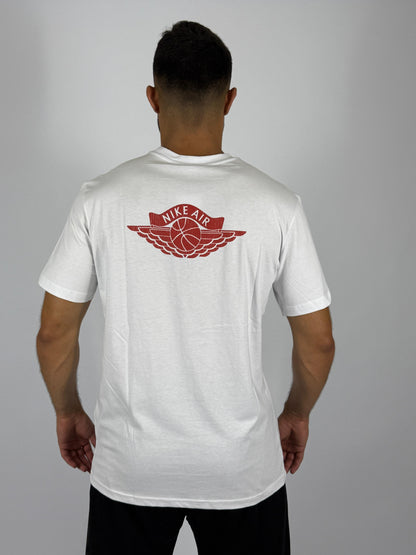 Men's Nike Air Jordan Wings Logo T-Shirt - White & Red Classic Basketball Tee