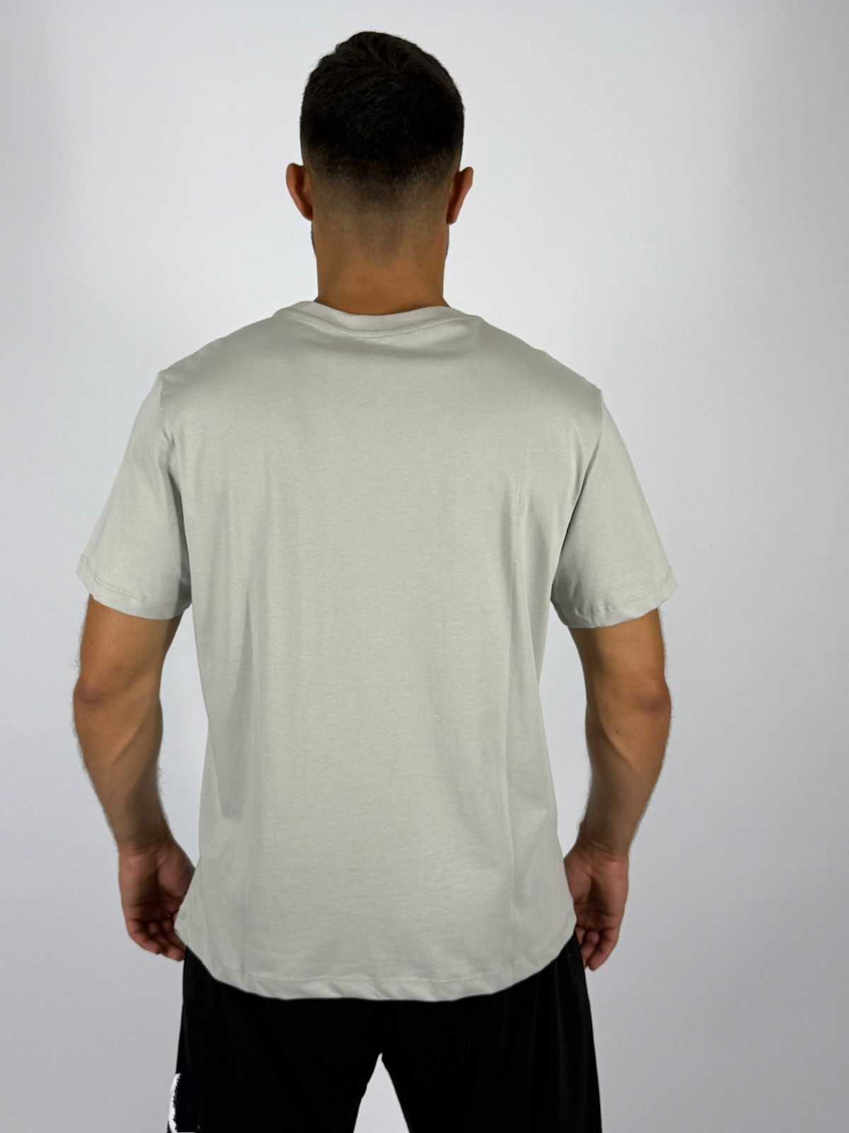 Men's Nike Sportswear Retro Script Logo T-Shirt - Stone Grey Heritage Tee