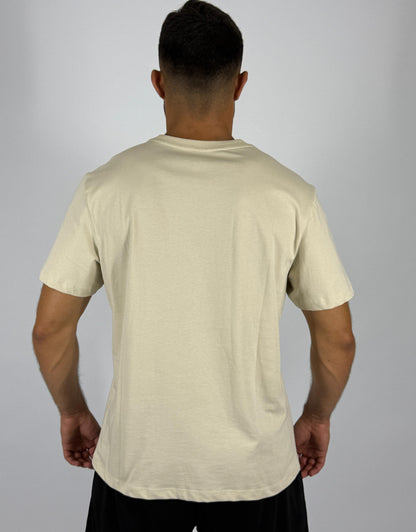 Men's Nike Sportswear Retro Script Logo T-Shirt - Cream with Green Accent Heritage Tee