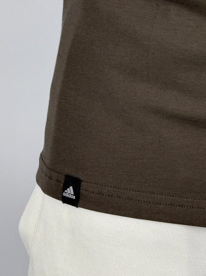 Men's Adidas Badge of Sport Logo T-Shirt - Dark Olive Green Essential Tee