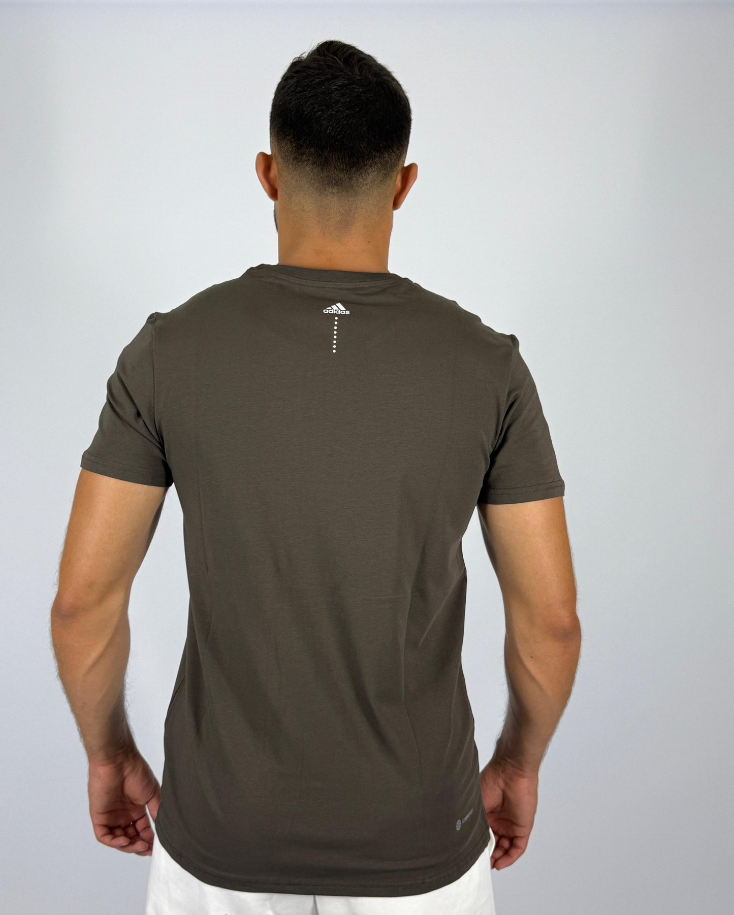 Men's Adidas Badge of Sport Logo T-Shirt - Dark Olive Green Essential Tee