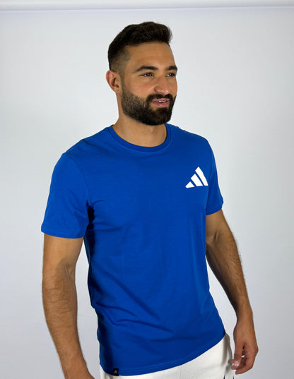 Men's Adidas Badge of Sport Logo T-Shirt - Vibrant Royal Blue Essential Tee