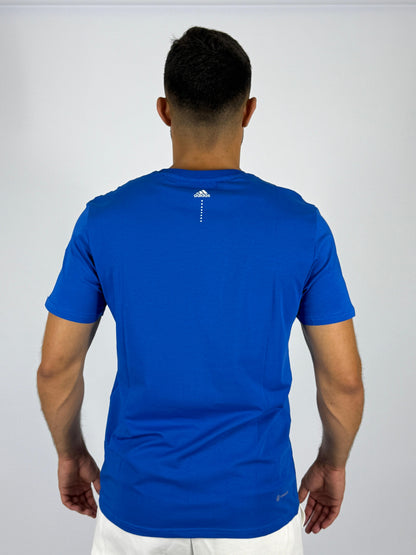 Men's Adidas Badge of Sport Logo T-Shirt - Vibrant Royal Blue Essential Tee
