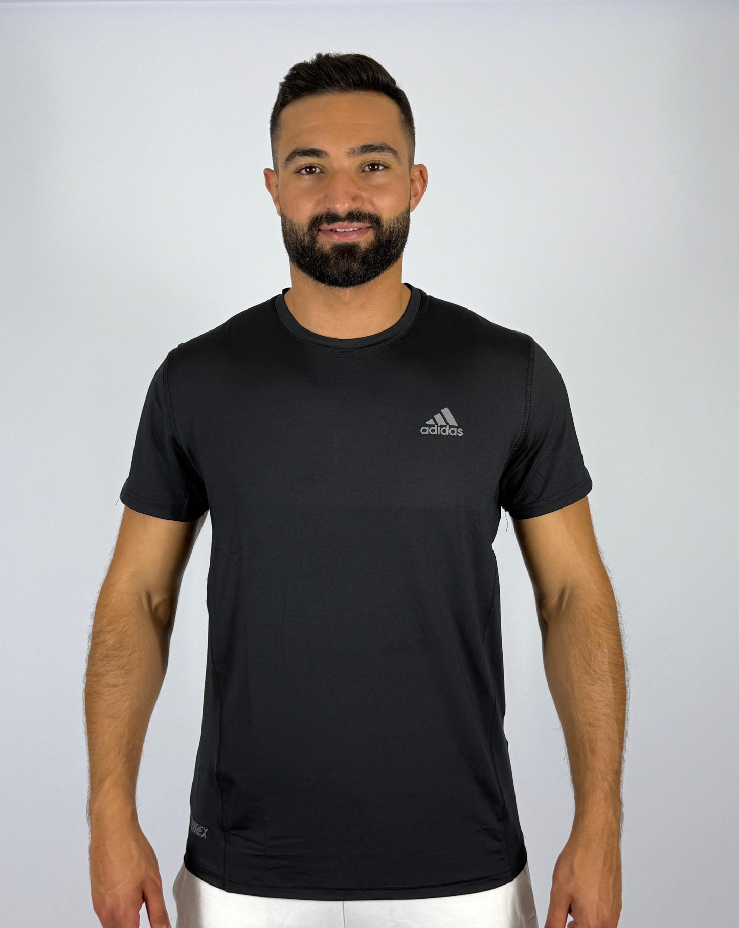 Men's Adidas Core Performance T-Shirt - Black with Grey Logo Training Tee
