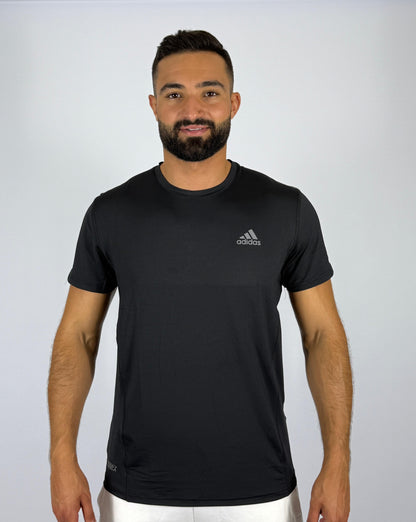 Men's Adidas Core Performance T-Shirt - Black with Grey Logo Training Tee
