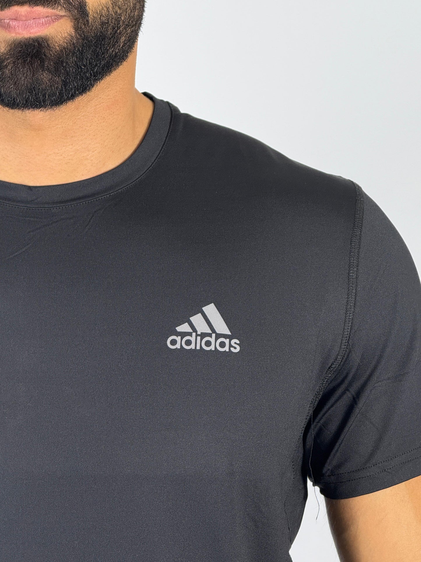 Men's Adidas Core Performance T-Shirt - Black with Grey Logo Training Tee