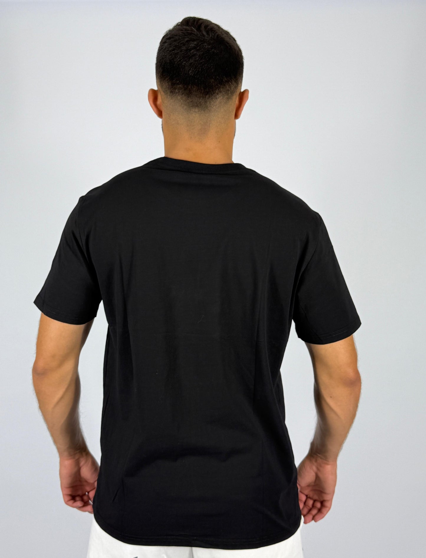 Men's Adidas Camouflage Badge of Sport Logo T-Shirt - Black with Grey Camo Print