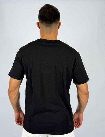Men's Adidas Camouflage Badge of Sport Logo T-Shirt - Black with Grey Camo Print