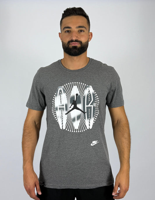 Men's Nike Air Jordan Radial "AIR JORDAN" Logo T-Shirt - Dark Grey Basketball Tee