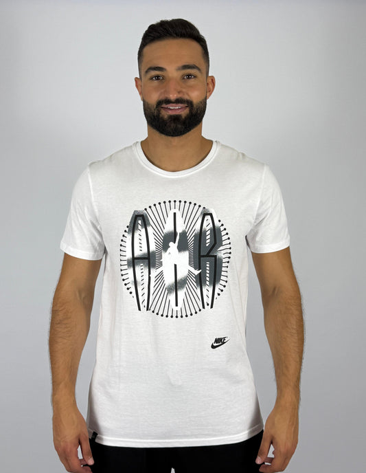 Men's Nike Air Jordan Radial "AIR JORDAN" Logo T-Shirt - Crisp White Basketball Tee